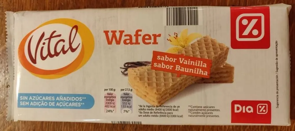 Wafer sabor vainilla
