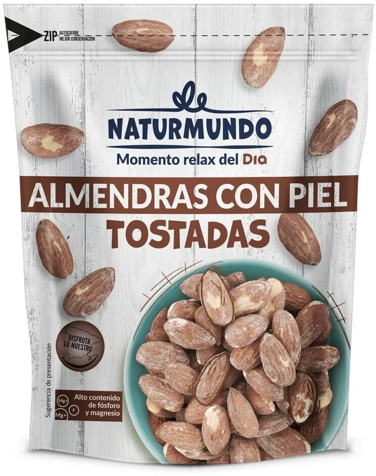 Almendras con piel tostadas