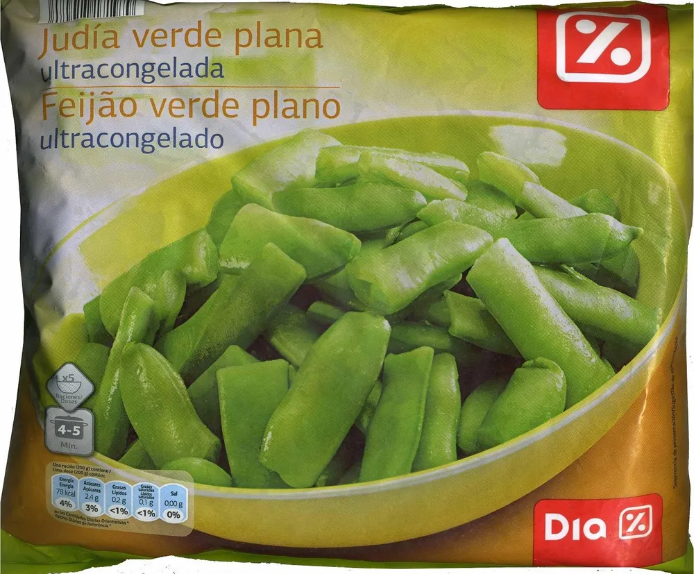 Judías verdes planas troceadas congeladas "Dia"