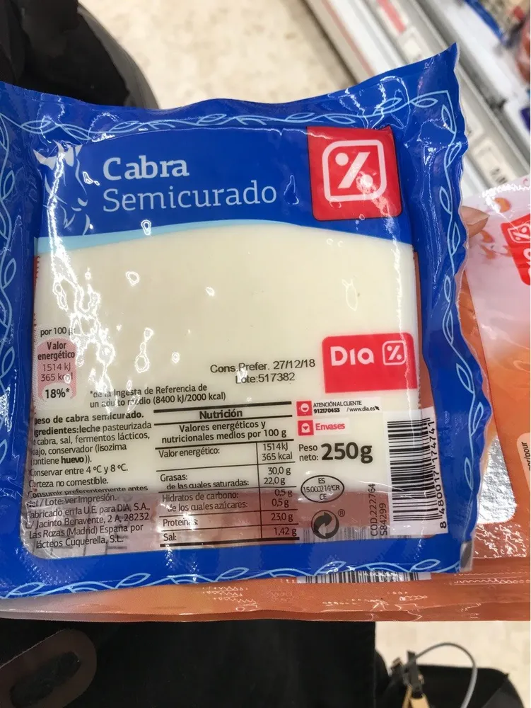 Queso cabra semicurado Dia