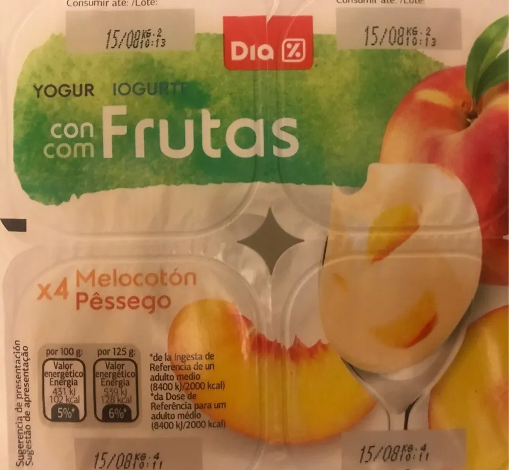 Yogur con melocotón