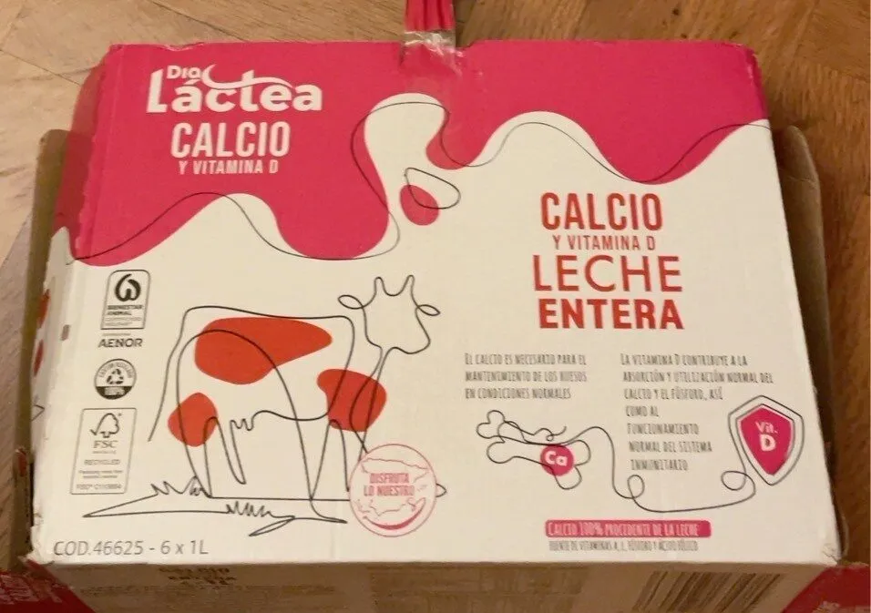 Leche entera calcio t vitamina D