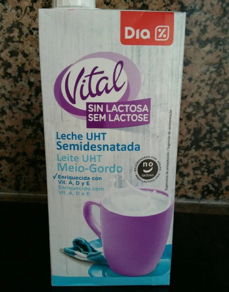 Leche sin lactosa semidesnatada