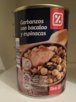 Garbanzos con bacalao y espinacas