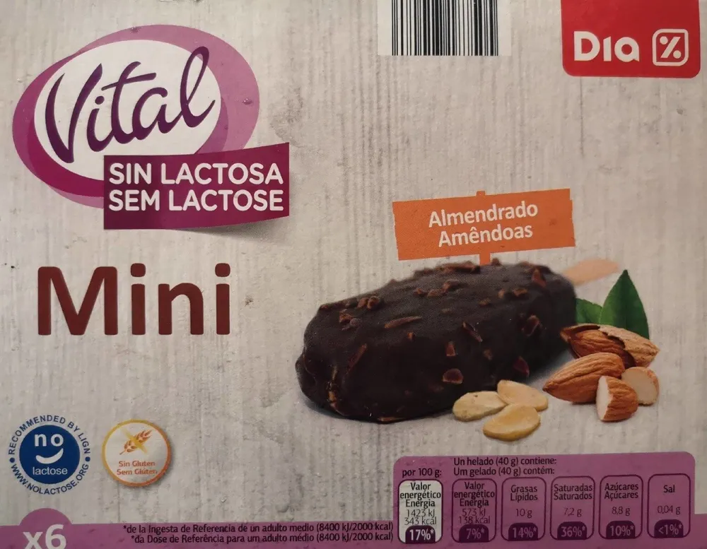 Helado mini almendrado sin lactosa
