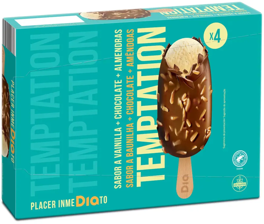 Almond helado de chocolate con almendra sabor vainilla