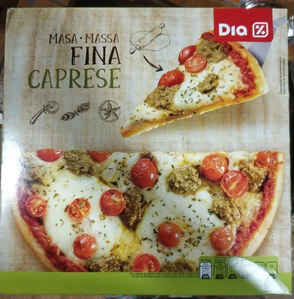 Pizza caprese masa fina