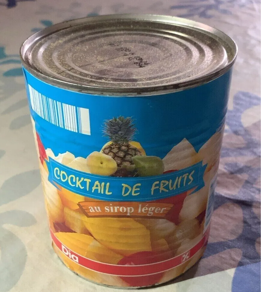 Mezcla de frutas en almíbar