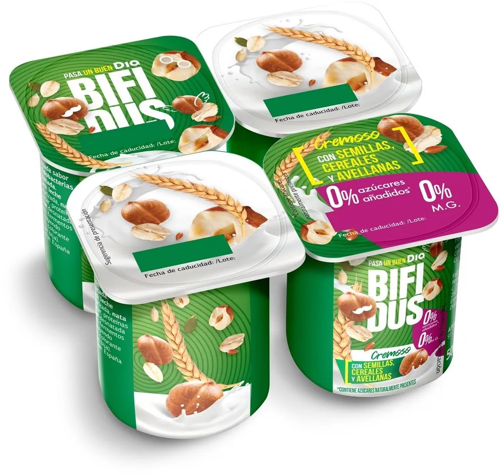 Bífidus cremoso con semillas, cereales y avellanas 0%
