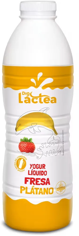 Yogur líquido fresa y plátano
