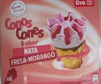Cono sabor nata y fresa