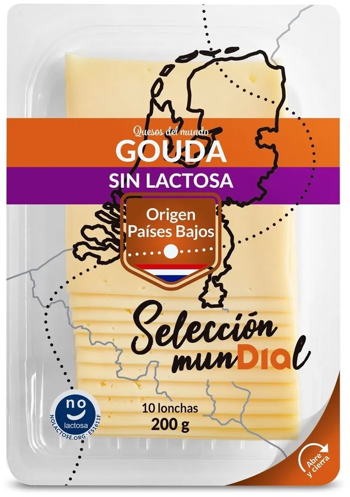 Queso gouda sin lactosa