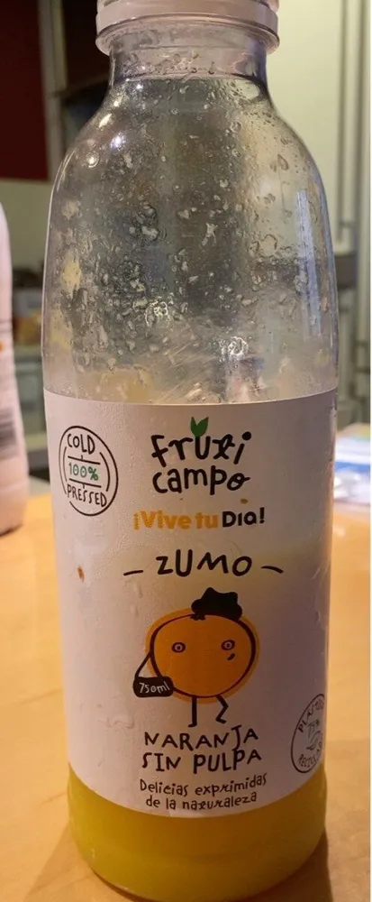 Zumo naranja sin pulpa