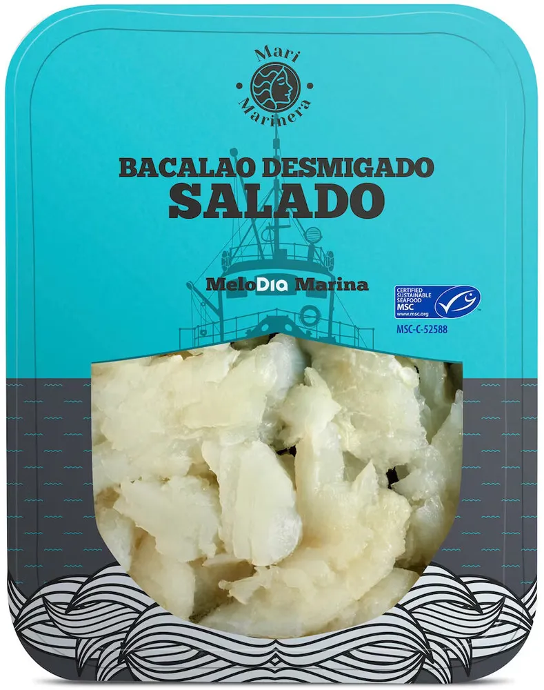 Bacalao desmigado salado