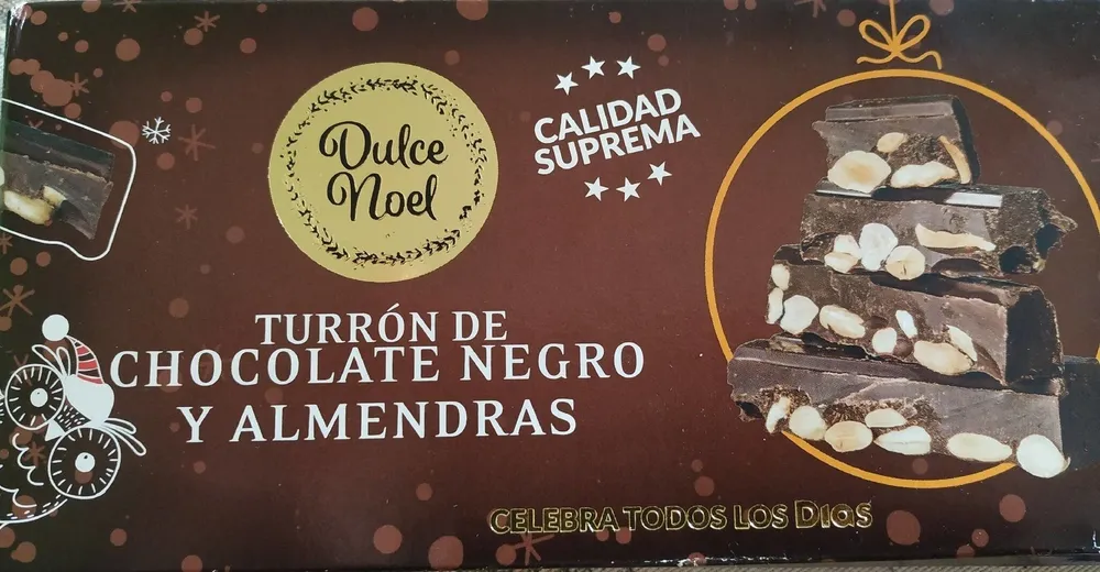 Turrón de chocolate negro y almendras