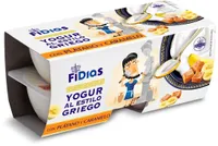 Yogur estilo griego con platano y caramelo