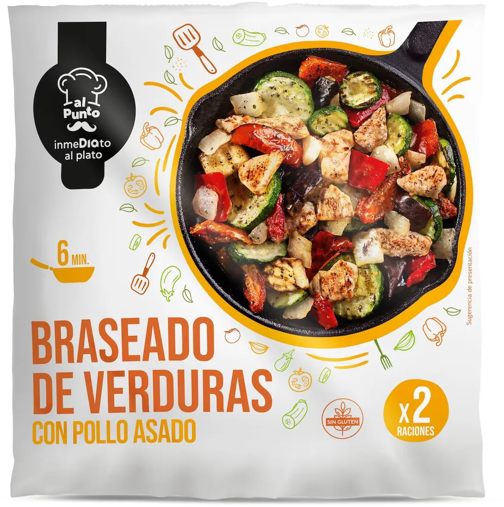 Braseado de verduras con pollo