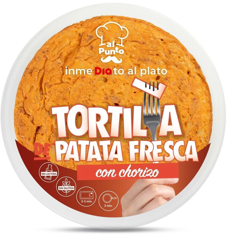 Tortilla de patata fresca con chorizo