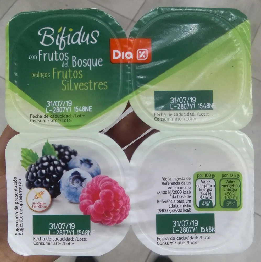Yogur bifidus frutos del bosque