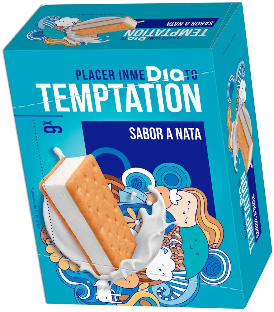 Helado sabo a nata con galletas