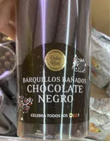Barquillos bañados en chocolate negro