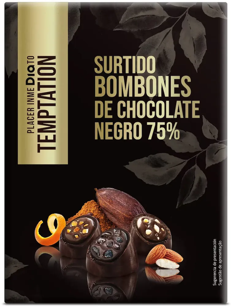 Bombones de chocolate negro 75%