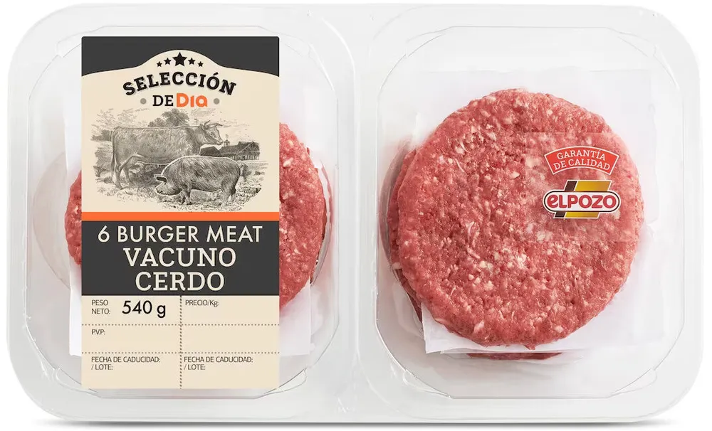 Hamburguesas vacuno y cerdo