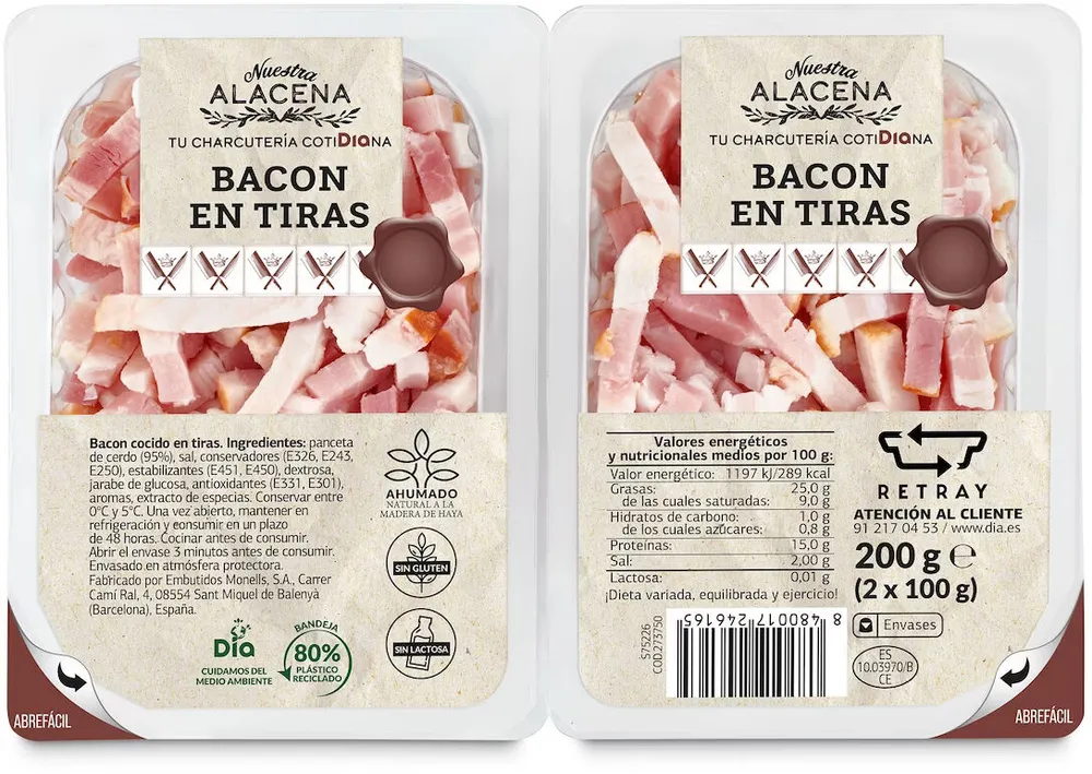 Bacon en tiras