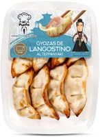 Gyozas de langostinos al teppanyaki