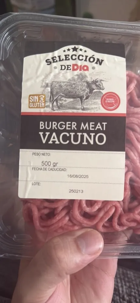 Preparado de carne picada de vacuno