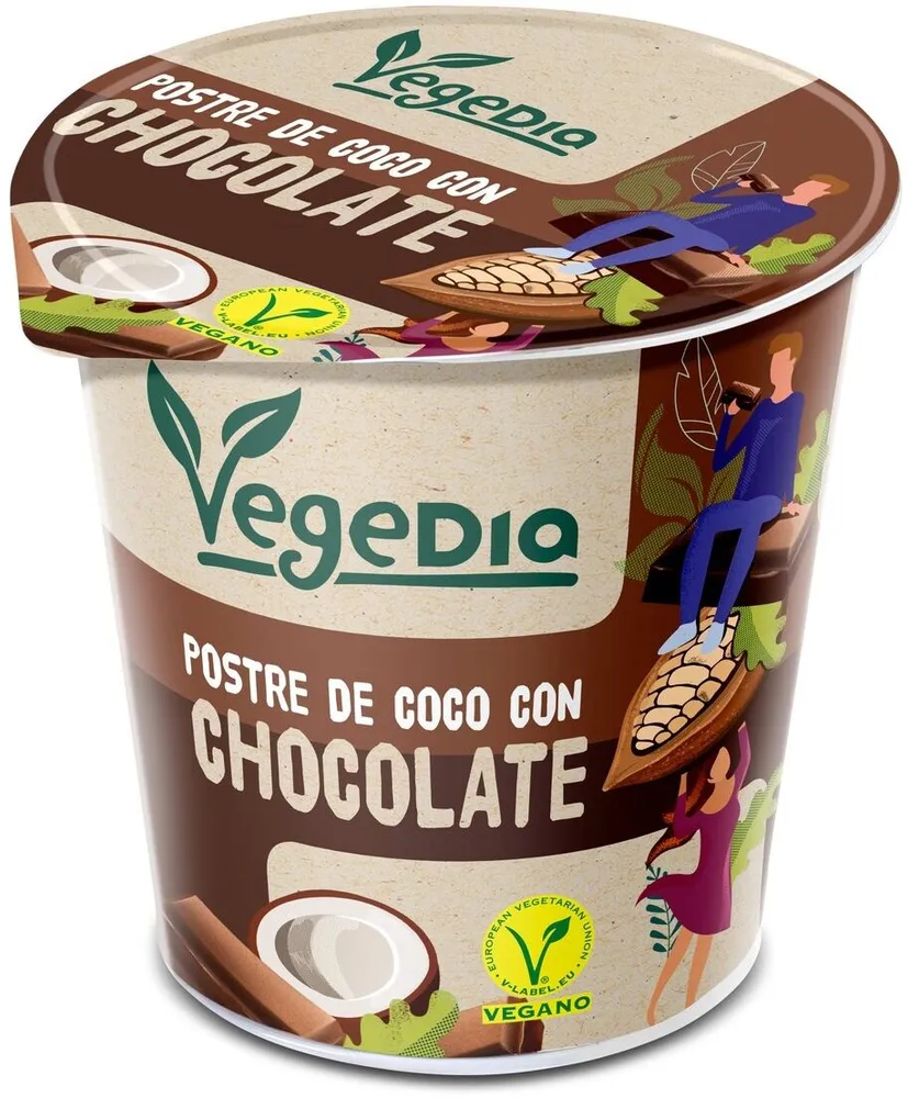Postre de coco con chocolate