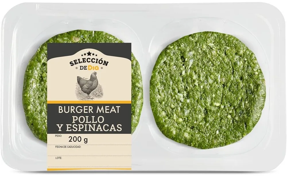 Hamburguesas de pollo y espinacas
