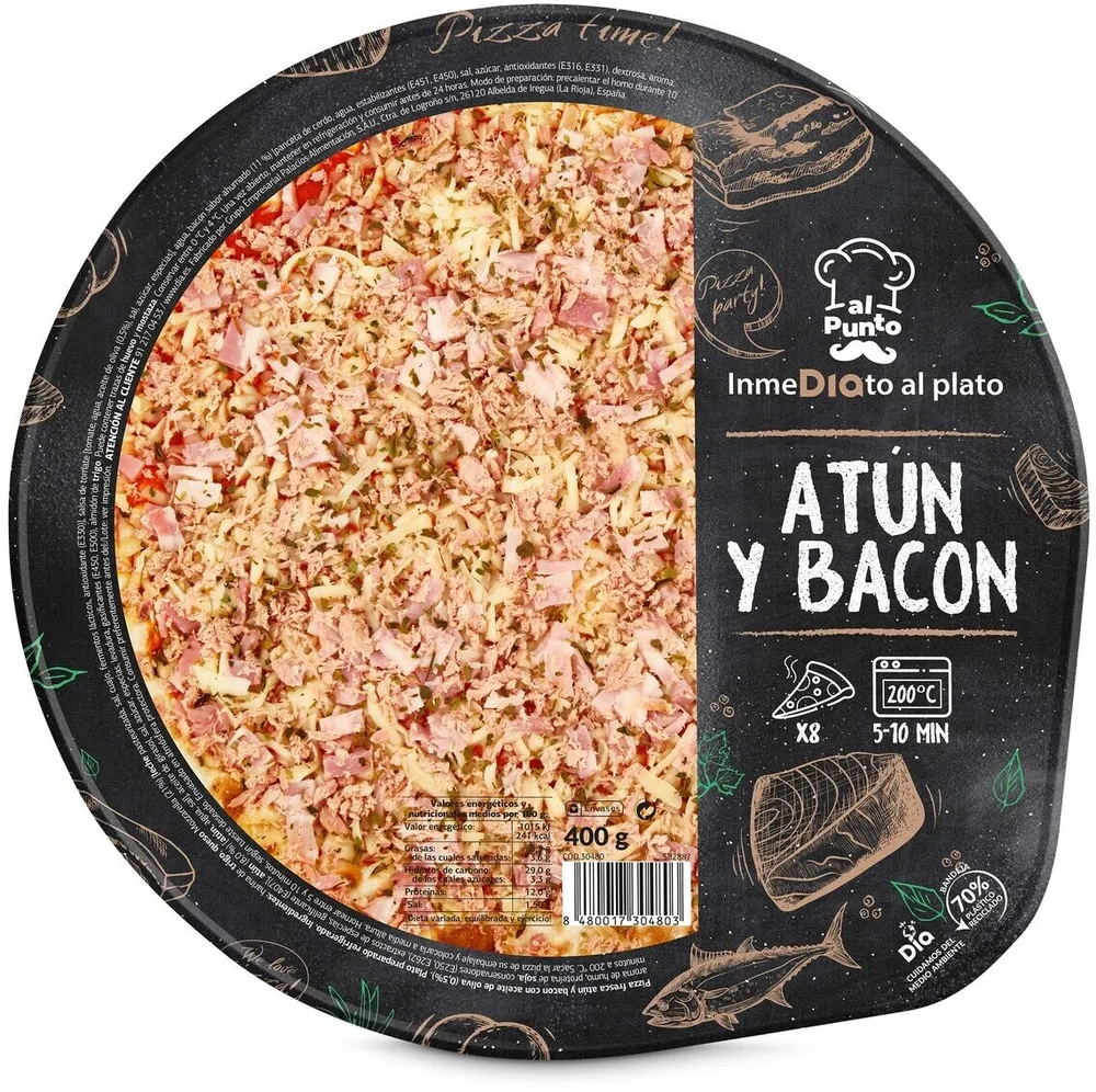 Pizza atún y bacon