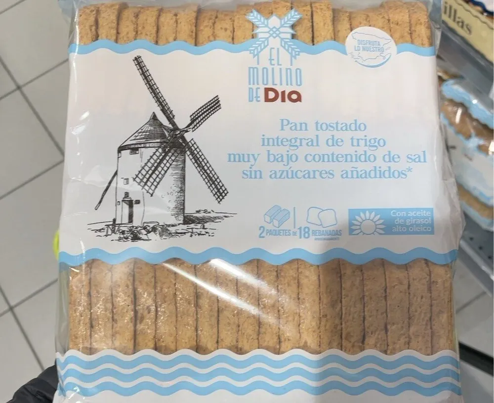 Pan tostado integral de trigo