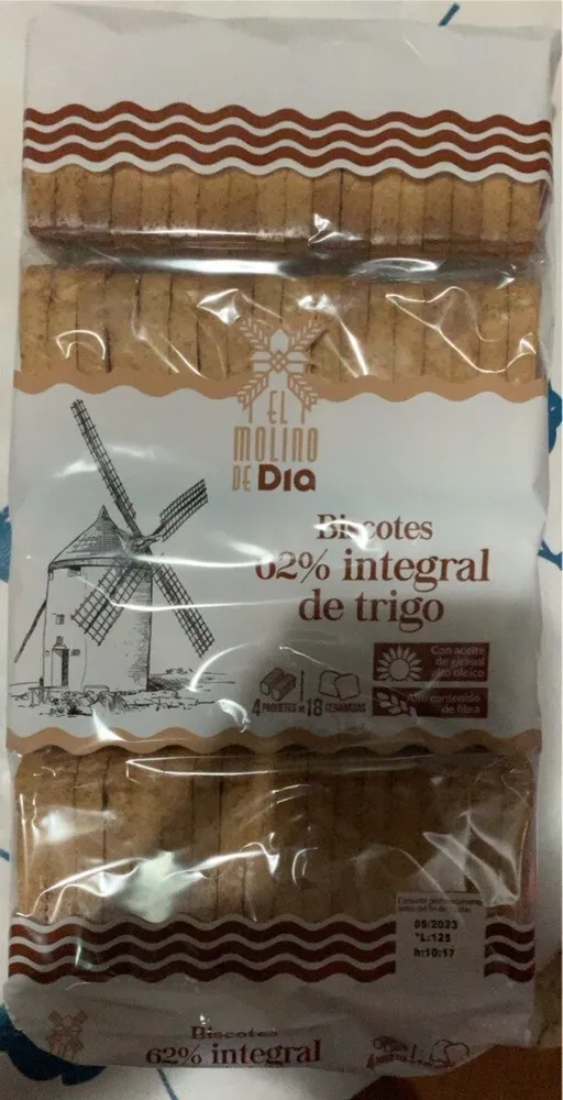 Biscotes 62% integral de trigo