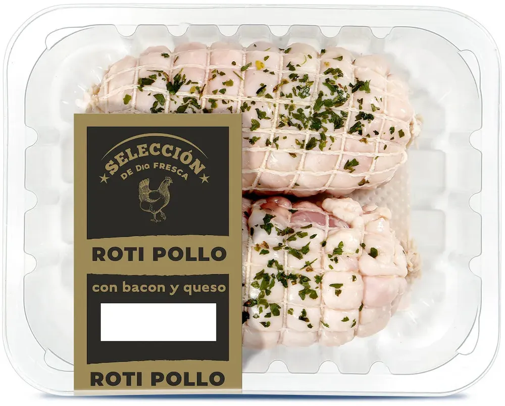 Roti pollo con bacon y queso