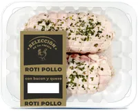 Roti pollo con bacon y queso