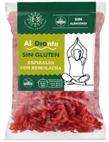 Pasta de harina de maíz, harina de arroz y remolacha