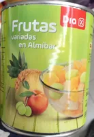 Frutas variadas en almíbar