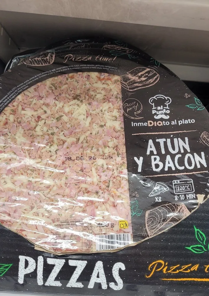 Pizza atún y bacon