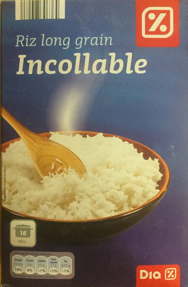 Riz long grain incollable