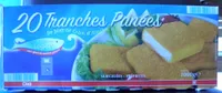 20 Tranches Panées de filet de Colin d'Alaska, Surgelées, Préfrites
