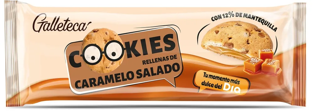 Galletas rellenas de caramelo salado