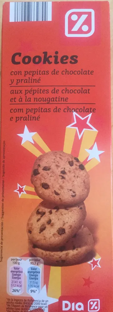 Cookies aux pépites de chocolat et à la nougatine