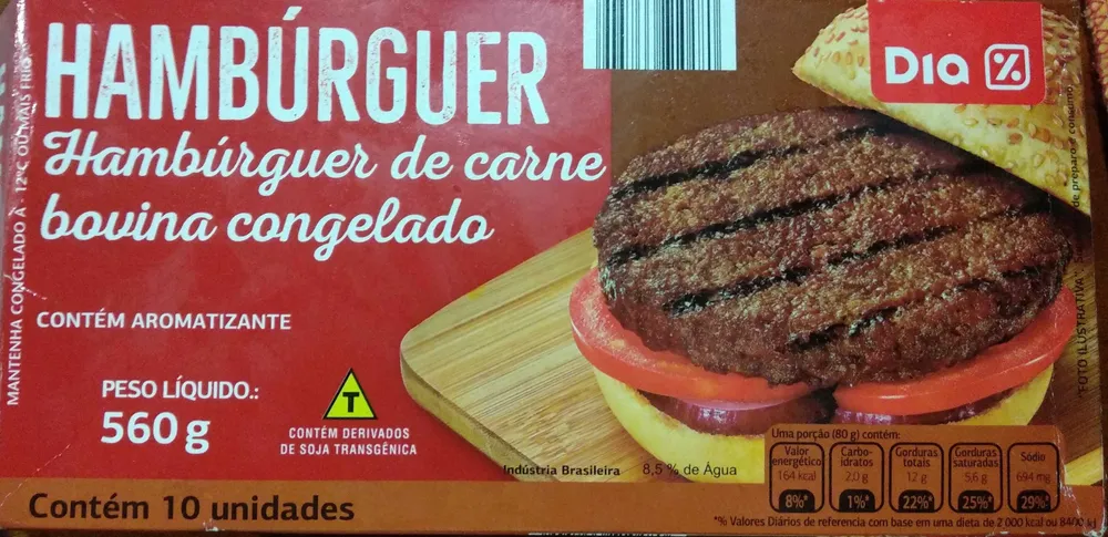 Hambúrguer de carne congelada
