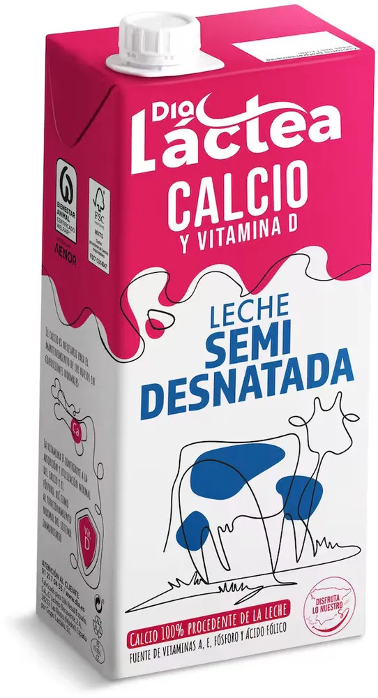 Leche semidesnatada calcio