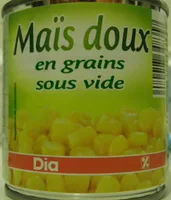 Maïs doux en grains sous vide
