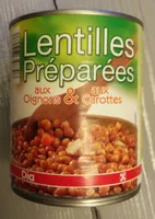Lentilles préparées aux oignons et aux carottes