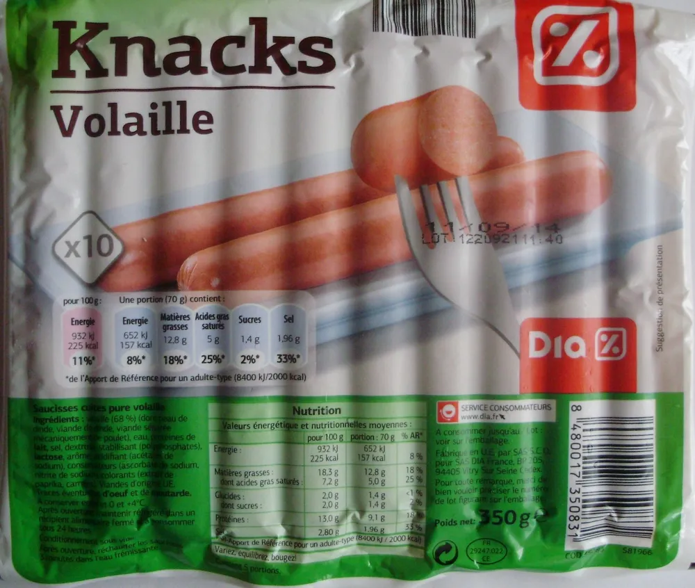 Knacks Volaille (x 10)