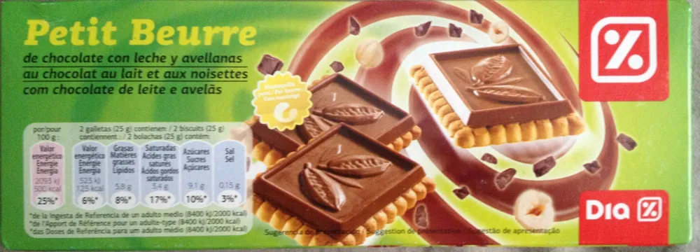 Petit beurre au chocolat au lait et aux noisettes